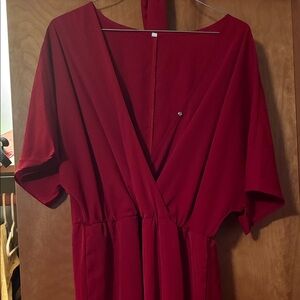 Elegant Red Wrap Dress